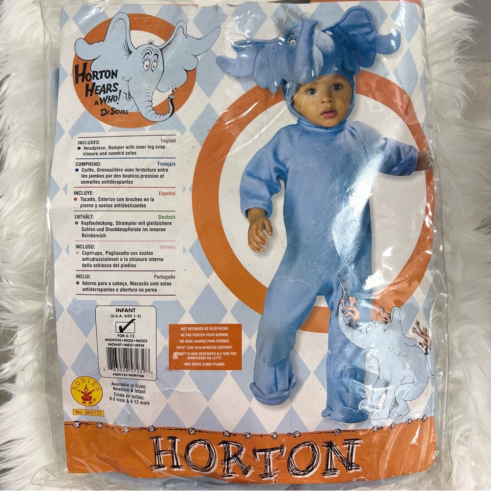 Horton Hears a Who Infant Costume NEW 6-12 months dr. Seuss